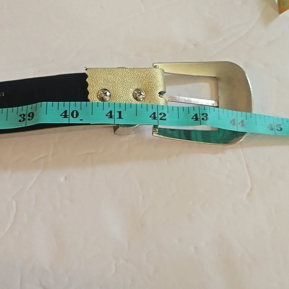 MMS Design Sudio Womens Gold Sparkle Bling rhinestone Belt western Sz.L/XL